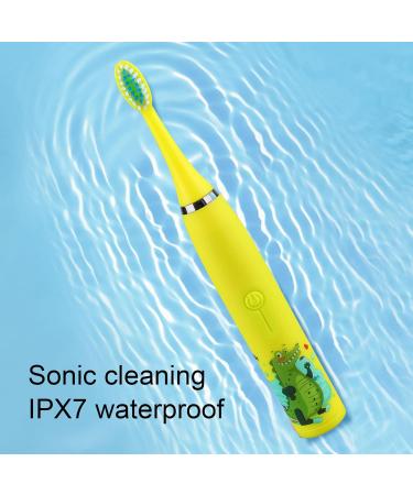 ZJchao Electric Toothbrush for Children - USB Charging 4 Gears 8 Heads Soft Bristles Ergonomic Design (Yellow) - Buy Online on GoSupps.com
