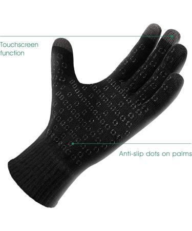 Buy Cool Winter Knitting Gloves for Men & Women | Touchscreen Anti-Slip Silicone Ideal for Running Driving Cycling & Hiking (L-XL Black) - Buy Online on GoSupps.com