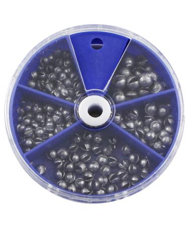 Joyiii Fishing Weights Sinkers 205pcs/100pcs Lead Split Shot Fishing Line Sinkers 5 Sizes Removable Egg Lead Assortment Small205pcs-blue Box