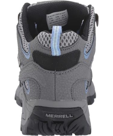 Merrell Kids Moab 2 Mid WTRPF Hiking Boot - Big Kid (8-12 Years) - Grey/Periwinkle - Buy Online on GoSupps.com