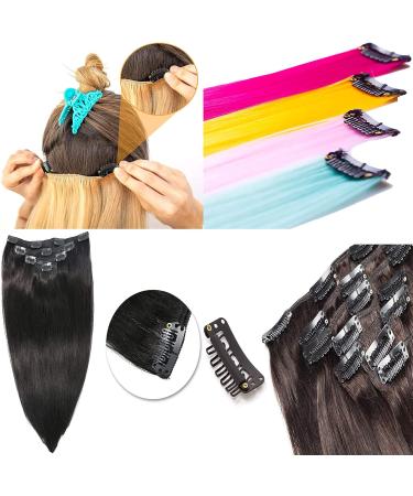 100 Pieces Wig Clips - Kamm Clips Tress Clips & Snap-Clip U-Form Metal Clips for Wig & Hat Fastening - Black & Dark Brown - Buy Online on GoSupps.com