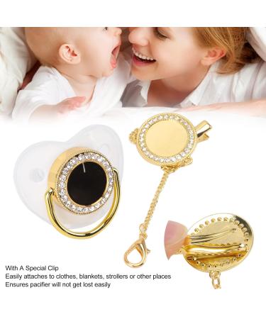 Stylish Silicone Baby Pacifier & Bling Clip Set - Perfect for Newborn DIY Photo Decor - White M | International Shipping Available - Buy Online on GoSupps.com