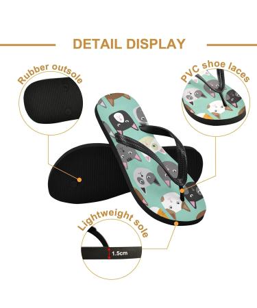 Mnsruu Cute Cat Faces Flip Flops | Animal Sandals Slippers for Men & Women | Perfect for Travel Spa & Home Use - Buy Online on GoSupps.com