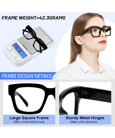 OCCI CHIARI Blue Light Blocking Glasses for Women Oversized Fashion Eyeglasses Reduce Eyestrain Computer Glasses Black - Buy Online on GoSupps.com