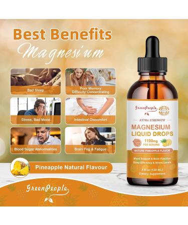 17-in-1 Magnesium Threonate Liquid Drops 1100mg | Glycinate 400mg & Citrate 500mg | Sugar-Free Pineapple Flavor | Calm Mood, Muscle & Sleep Support | 4 Fl Oz - Buy Online on GoSupps.com