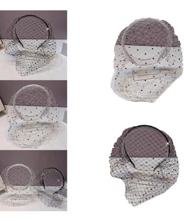 Bottone Headbands for Women Girls Wide Plain Turban Headband Fashion Veil Rhinestones Hair Bands Mesh Hair Hoop White - Buy Online on GoSupps.com