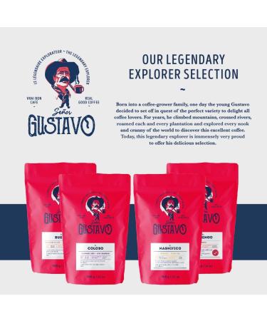 Cafe Senor Gustavo El Magnifico Whole Beans - Mocha Java Light Roast Coffee Savory with Slight Bitter Flavor Kosher Certified Coffee South Central America Sourced Beans - (908 Grams) El Magnifico - Mocha Java 908 g (Pack of 1) - Buy Online on GoSupps.com