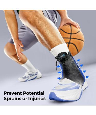 FREETOO Ankle Brace with Maximum Metal Support for Men & Women - Compression Foot Support for Sprained Ankle, Plantar Fasciitis Injury Recovery - Lace Up Ankle Support for Running Volleyball - Left/Right - Large Black - Buy Online on GoSupps.com