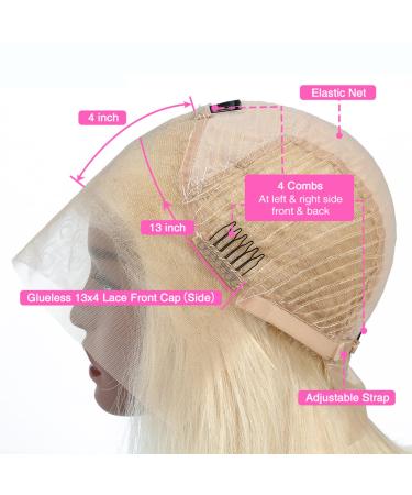613 Blonde Bob Lace Front Wig 10 Inch - Brazilian Virgin Human Hair, Pre Plucked with Baby Hair, 180 Density Straight Short Bob Wig - Buy Online on GoSupps.com