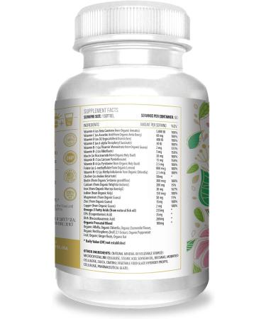 Actif Organic Prenatal Vitamin | 25+ Organic Vitamins | DHA, EPA, Omega 3 | Non-GMO | 90 Count - Buy Online on GoSupps.com
