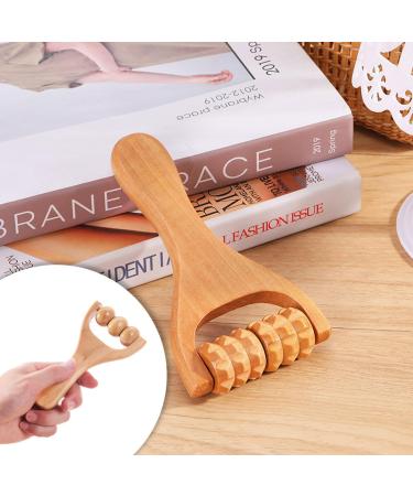 FDCGAS Massage Roller Set - 2-Piece Wood Trigger-Point Scooter for Body & Face - Anti-Cellulite Gua Sha Tool & Fascia Roller with Handle - Buy Online on GoSupps.com