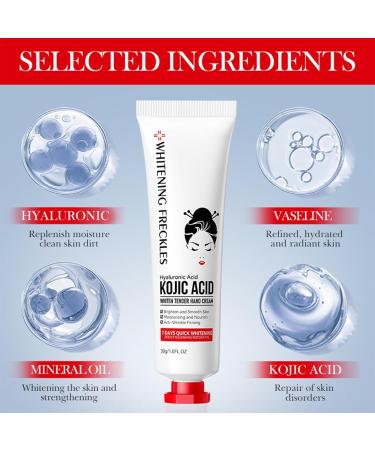 Kojic Acid Hand Cream Kojic Acid Cream Kojic Acid Cream for Hands Moisturizing Nourishing Hydrating Hand Creams Improve Dry Smoothing Skin Beauty Hands Winter Skin Care (3) - Buy Online on GoSupps.com