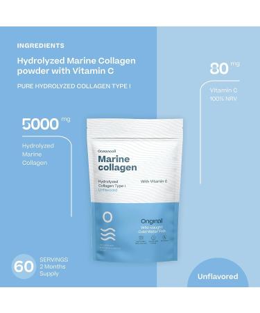 Marine Collagen with Vitamin C | Hydrolyzed Peptides | Essential Amino Acids for Skin Nails Hair Tendons and Ligaments | Collagen Powder | Neutral Flavor 305g | 60 Doses - Buy Online on GoSupps.com