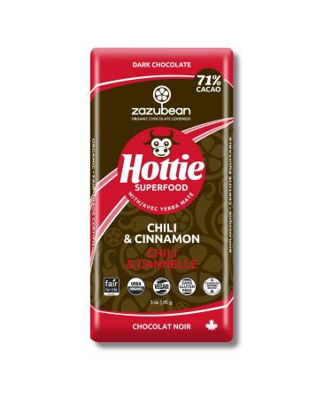 Zazubean SUPERFOODS Chocolate bars - Organic Vegan Fair trade Gluten free Soy Free (Chili Cinnamon & Yerba Mate)