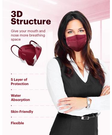 Dolce Calma KN95 Face Mask 25 Pack - Individually Wrapped, 5-Ply Multicolor Masks for Men and Women | Adjustable Nose Clip & Flexible Earloop - Buy Online on GoSupps.com