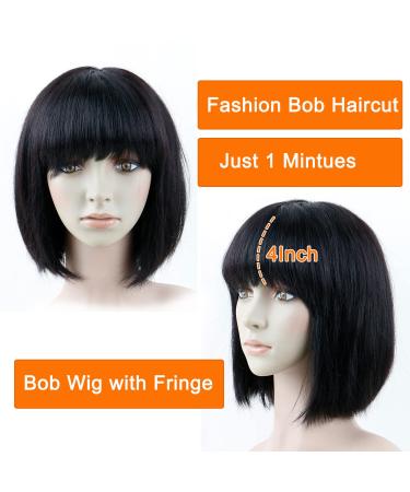 Queentas 10 Bob Wig for Women - 100% Human Hair Wig for Black Women | Best Quality & Comfortable Fit - Buy Online on GoSupps.com