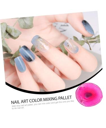 Ipetboom Nail Art Palette Tray - 7x6cm Red Agate Resin Mixing Palette for Manicure & Nail Color Mixing Accessories - Buy Online on GoSupps.com