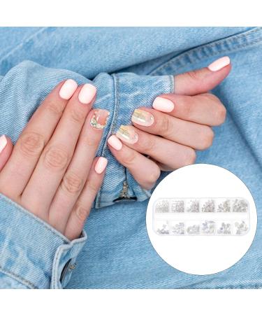 1 Box Manicure Fancy Shape Diamonds Diy Manicure Jewelry Round Crystal Rhinestone Manicure Charm Crystal Decor Manicure Studs Embellishment Resin Decorative Nails Rhinestones - Buy Online on GoSupps.com