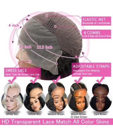 Samrabeauty Deep Wave 26 Inch Human Hair Lace Front Wig for Black Women | Pre Plucked 180% Density with Baby Hair | Natural Color - Buy Online on GoSupps.com