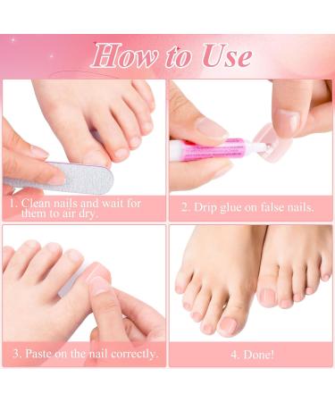 120 Pieces False Toenail Tips Set 12 Sizes Full Cover Fake Toenails Acrylic Artificial Stick on Toenails for Women Girls Nail Art DIY and Salon Foot Manicure - Buy Online on GoSupps.com