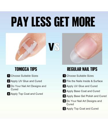 TOMICCA Short Almond Nail Tips 180PCS Soft Gel Nails 3-in-1 Matte Full Coverage in Nude - 15 Sizes for Nail Art Extensions - Buy Online on GoSupps.com
