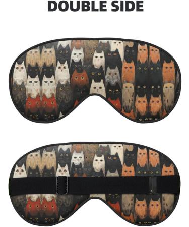 SSIMOO Cat Print Ultra-Soft Eye Mask - Light-Blocking Comfort for Restful Sleep - International Shipping Available - Buy Online on GoSupps.com