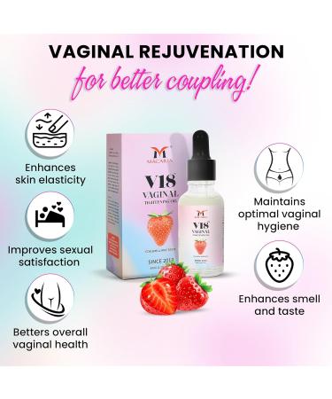 V18 Yoni Oil for Smell & Taste - Vaginal Tightening Oil for Sensitive Areas - Strawberry Flavor - Enhanced Tightness & Comfort for Women - Buy Online on GoSupps.com