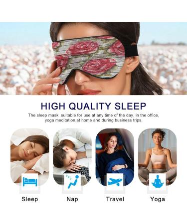 Wooden Floral Rose Sleep Mask | Soft Comfort Eye Shade Cover | Adjustable Strap for Men and Women - Buy Online on GoSupps.com