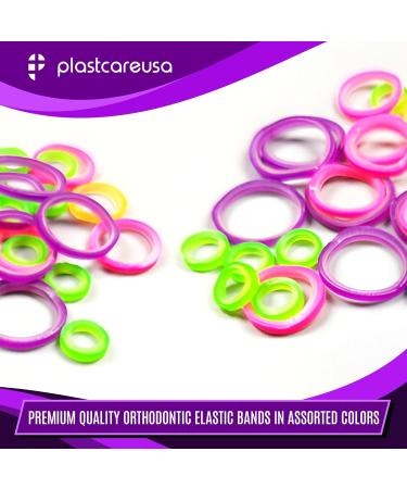 1000 Assorted Colors Orthodontic Elastic Bands for Braces | Medium 4.5 Oz Multi-Sized & Tension Dental Bands for Teeth Alignment | Latex Free | 10 Bags of 100 - Buy Online on GoSupps.com