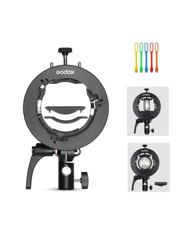Godox S2 Bracket S-Type Bowens Mount Holder for Godox AD200 AD200Pro AD400Pro V1 V860II V860III V850II TT685 TT600 TT350 and Other Flashes Speedlite Snoot Softbox Honeycomb Reflector Beauty Dish