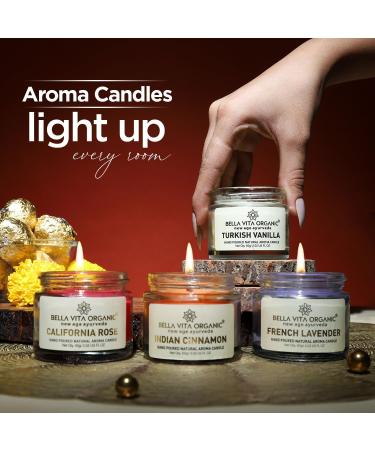 Buy Bella Vita Organic Aroma Candles Set of 4 - Scented Vanilla Cinnamon Lavender & Rose - Perfect for Gifting & Home Decor - 60G Each Up to 15 Hours Burn Time - International Shipping Available - Buy Online on GoSupps.com
