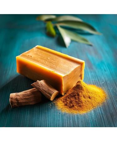 Organic Sandalwood & Curcumin Soap - Nourishing Anti-Aging | Paraben-Free Skin Brightening | Daily Bath Soap for Men & Women - Buy Online on GoSupps.com