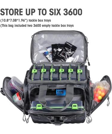 VISMIX Fishing Tackle Bag with 2pcs 3600 Tackle Trays - Large Water-Resistant Storage Bag with Rod Holder, Black Camo - Buy Online on GoSupps.com