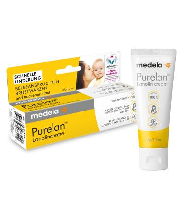 Medela Purelan 37 g lanolin cream - quick help with stressed nipples and dry skin - 100 % natural hypoallergenic dermatologically tested and free of fragrances nipple cream 37g - Buy Online on GoSupps.com