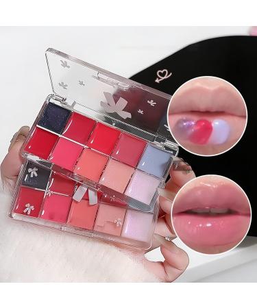 Maquillage Lippalette Ensemble De Palettes L vres | 10 Couleurs Teint es De Gloss L vres - Couleur De L vre Cosm tique Non Adh sive Gel e De Brillant Longs Et Teint e Pour L'anniversair 02 - Buy Online on GoSupps.com
