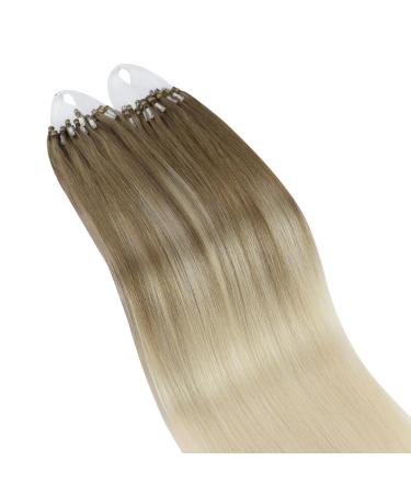 Ugeat Real Hair Microring Extensions - Ombre 60cm | Light Brown to White Blonde | 50g 1g Hair Highlights - Buy Online on GoSupps.com