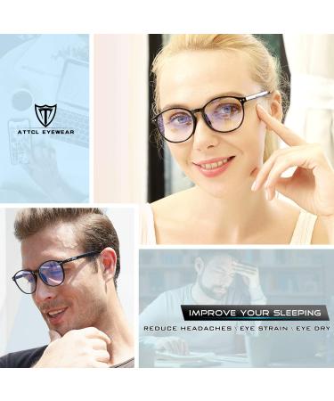 Attcl Unisex Blue Light Filter Glasses - UV Protection Headache Relief Eye Strain Reduction Gaming - Stylish Black Design - Buy Online on GoSupps.com