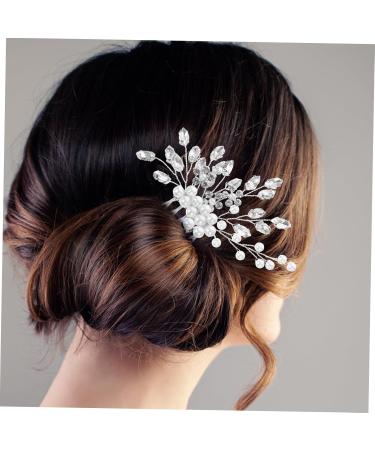 MAGICLULU rhinestone hair comb Miss rhinestones comb Metal aesthetic hair accessories decorative hair combs for women modeling pearl bride jewelry hair comb wedding Hair piece - Buy Online on GoSupps.com