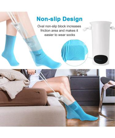 Antdvao Sock Assist Adjustable Sock Helper with Foam Handle Use for Elderly People who are Inconvenient to Bend Over Sock Aid Device That Can Wear Socks Without Bending Over White-01 - Buy Online on GoSupps.com