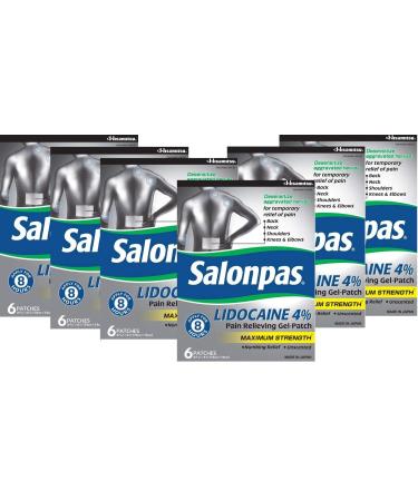 Salonpas LIDOCAINE Special 6 PACK Pain Relieving Maximum Strength Gel Patch!