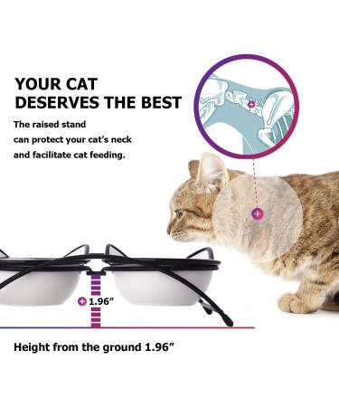 Y YHY Raised Ceramic Cat Food Bowls Set - 12 oz Elevated Pet Dishes with Stand for Cats and Small Dogs - Dishwasher Safe - Buy Online on GoSupps.com