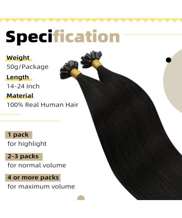 Ugeat Real Hair Bonding Extensions - Dark Brown U-Tip Keratin Bonds 40cm 50 Pieces 50g 16 Inch - Premium Quality - Buy Online on GoSupps.com
