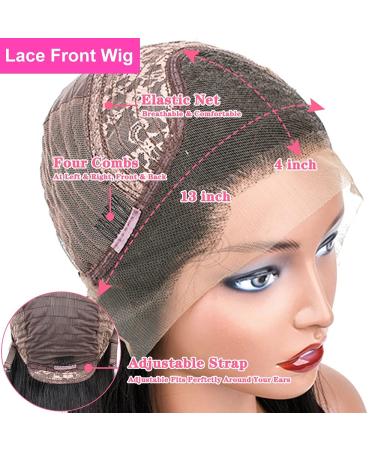 Alidiamond 18 Inch Kinky Straight Human Hair Wig | PrePlucked 13x4 Brazilian Remy | 180% Density Yaki Straight Wig for Women - Buy Online on GoSupps.com