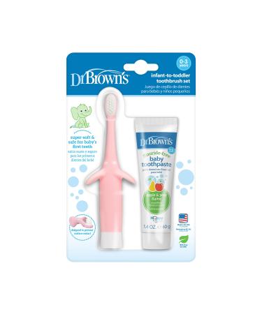 Dr. Brown's Infant-to-Toddler Toothbrush Set Pink
