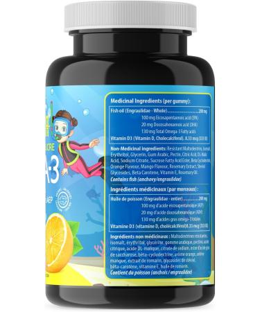 AquaOmega Kids Omega-3 Gummies - High EPA Omega-3 with DHA and Vitamin D - Omega-3 Supplements Tasty Fish Oil Omega-3 Gummy Omega-3 Kids Omega-3 Fish Oil Sugar Free Orange 260mg - 60 Gummies Orange 60 count (Pack of 1) - Buy Online on GoSupps.com