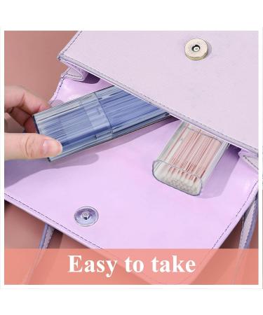 100Pcs Micro Applicator Brush Set with Travel Case | Mini Cotton Swabs for Makeup Dental Care & Cleaning - Disposable & Portable (Pink - Buy Online on GoSupps.com