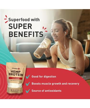 Hemplete Hemp Vegan Protein Powder - 10 Ounce Unflavored Drink for Heart & Brain Health, Muscle Building, and Recovery with 9 Essential Amino Acids - Buy Online on GoSupps.com