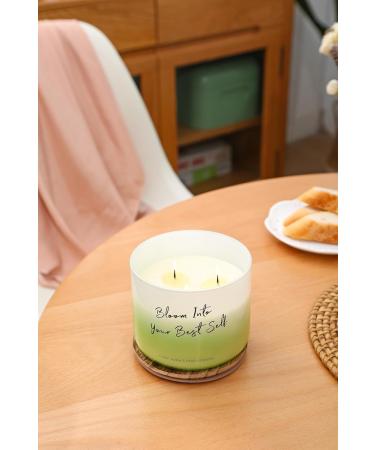 Buy Green Apple Peach Blossom 3 Wick Scented Candle | Aromatherapy Stress Relief | Natural Soy Candle for Home | 15.8 oz Large Size - Buy Online on GoSupps.com