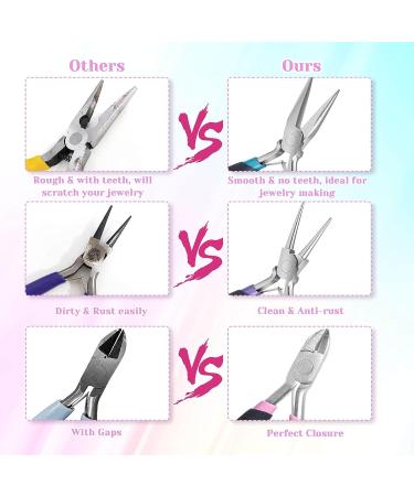 Paxcoo Jewelry Pliers Set - 3Pcs Jewelry Making Tools Kit with Needle Nose, Round Nose Pliers, and Wire Cutters for DIY Crafts and Beading - Upgrade Style - Buy Online on GoSupps.com