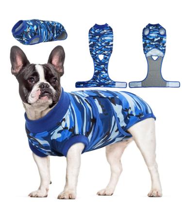 Kuoser dog body after op - camouflage dogbody after castration of medical body dog breathable op body dog castration bitch/male Alternative to protective collar for dogs xs blue starn color - Buy Online on GoSupps.com
